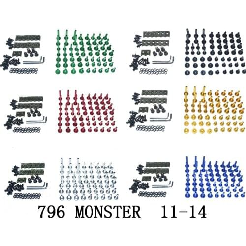Motorcycle Complete Fairing Bolts Kit Bodywork Screws For Fit DUCATI 796 MONSTER 2011-2014