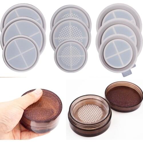 Face Loose Powder Box Powder Puff Box Silicone Mold for DIY UV Epoxy Makeup Box Jewelry Making Tool