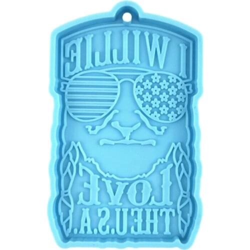 Sunglasses Flag Keychain Epoxy Resin Mold Hanging Pendant Silicone Mould DIY Crafts Jewelry Necklace Casting Tool