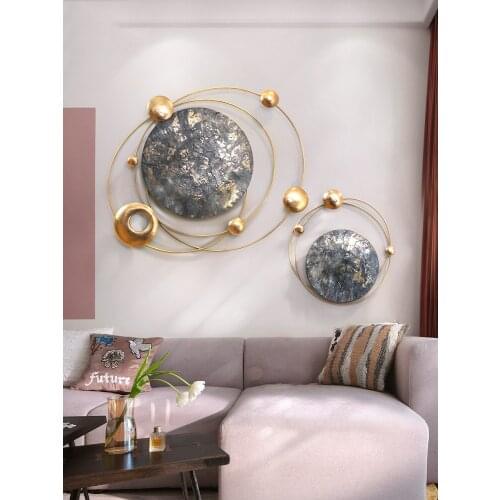 Modern Luxury Wrought Iron Wall Hanging Home Livingroom Background Wall Sticker Crafts Hallway Restaurant Wall Mural Decoration