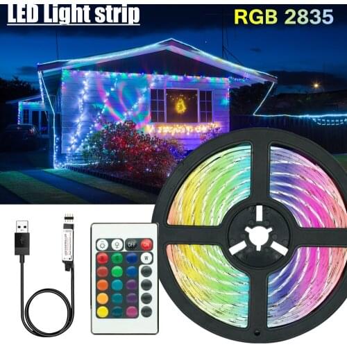 5V 2835 LED Light Strips Decoration Lighting USB Infrared Remote Controller Ribbon Lamp For Festival Party Bedroom RGB BackLight