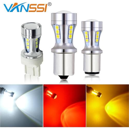 T20 W21/5W LED Car DHO Light White 1156 P21W BA15s DRL PY21W Bau15s 7440 7443 Yellow Signal BAY15D P21/5W 1157 Red Brake Light
