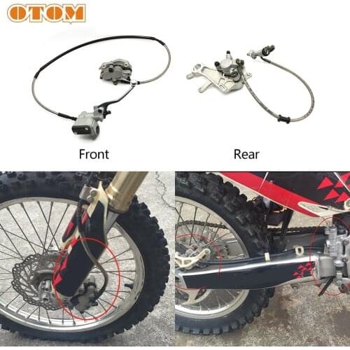 OTOM Motorcycle Front Rear Disc Brake Assembly For HONDA CR CRF CRFX 125 250 450 Pit Dirt Bike Hydraulic Brake Caliper Cylinder