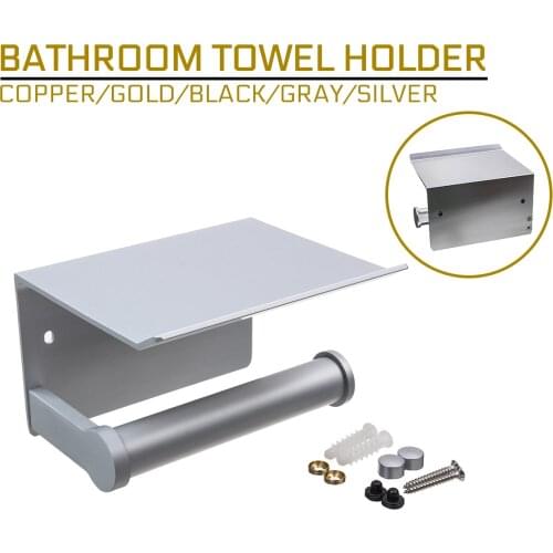 Bathroom Toilet Towel Paper Holder with Shelf Towel Rack Black Phone Tissue Boxes Holder Wall Mount WC Rolhouder Paper Holder