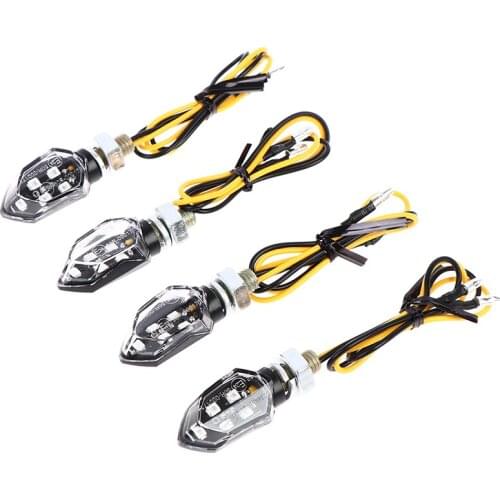 Motorcycle Lens Turn Signal Light 5LED 12V Blinker Indicator Lamp Two Wire 4PCS Easy to install, no modification required
