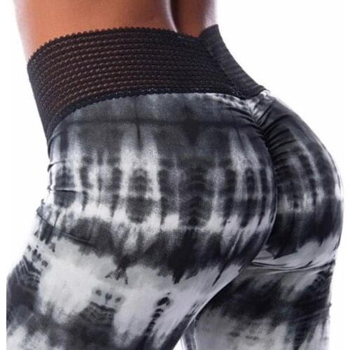 COZOK Women Yoga Pants High Waist Ink Printed Push Up Running Fitness Gym Sports Workout Tights Trousers Pencil Running Leggings