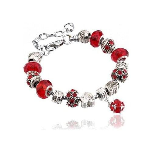 SZELAM Crystal Silve Heat&Crown Bracelets&Bangles For Women love Charm Bracelets Jewelry Handmade Flower Bracelet SBR190424