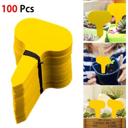 100Pcs Garden Labels Gardening Plant Classification Sorting Sign Tag Ticket Plastic Writing Plate Board Plug In Card PVC
