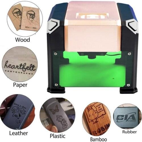 3000MW Laser Engraving Machine Wood Router Laser Cutter DIY Print Mini Lettering Machine Custom Logo 80*80mm Big Working Area