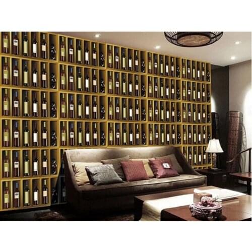 Custom large 3d murals,3D stereo wine bottle bar Papel de parede for the living room sofa wall bedroom wallpaper