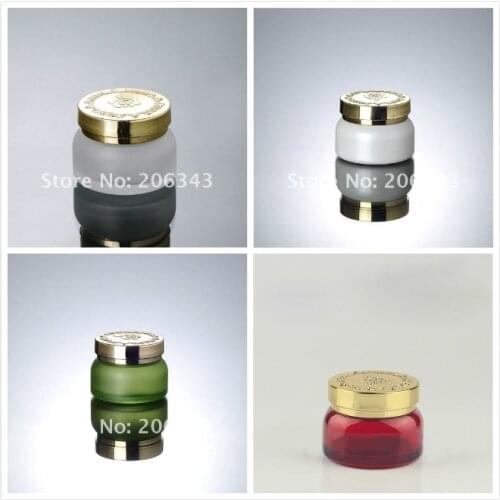 50G frosted glass bottle/ jar for cream/serum/emulsion/gel/essence/moisturizer/skin care pot cosmetic packing gold lid