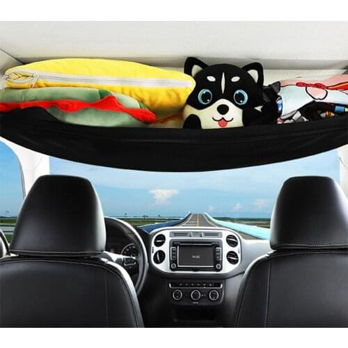 Car Ceiling Storage Cargo Net in the Trunk Net Pocket Roof Interior Bag for Auto Container Universal Multifunction Accessories