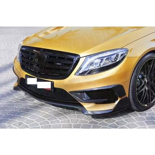 Carbon Fiber Front Lip Spoiler For Mercedes Benz S Class W222 S350 S400 S500 S63 S65 2014-2017 Bumper Chin Guard Car Styling