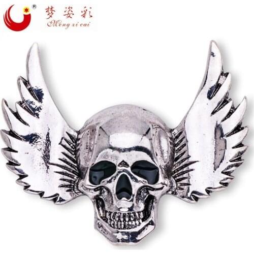 New Skeleton Design Pop Punk Style Brooches for Women Skull Broches mujer Pin Fashion Wings Broches para ropa Jewelry Party Gift