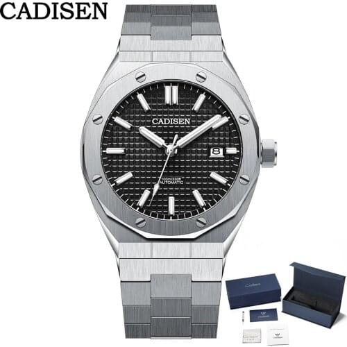CADISEN Automatic Mens Mechanical Watches 2021 Top Luxury Brand Business Stainless Steel Watch Multifunction Waterproof Watches