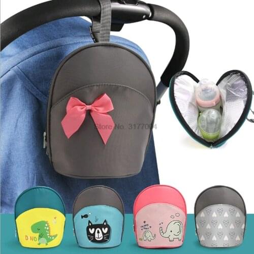DHL 20pcs Waterproof Baby Diaper Bag Insulated Breastmilk Cooler/Heater Bag Portable Bottle Stroller Hanging Bag