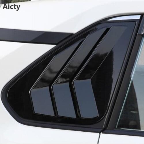 For Toyota Rav4 Rav 4 2019 2020 Carbon Fiber Black 1/4 Quarter Car Side Window Scoop Cover Five Slot Open Louvers Cover Vent