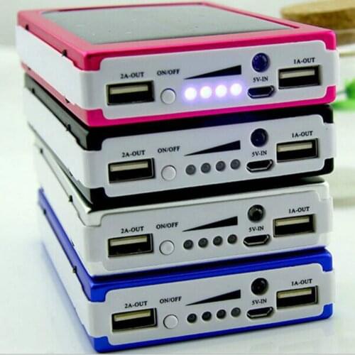 Dual USB LED PCBA Circuit Board Solar Power Panel Home DIY Solar Panel Bank 18650 Battery DIY Home Portable Charger 7 colors