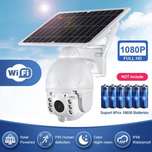 Low PowerTUYA APP Security CCTV Camera 18650 Battery powered Ptz Camera Wireless Wifi Solar Camera