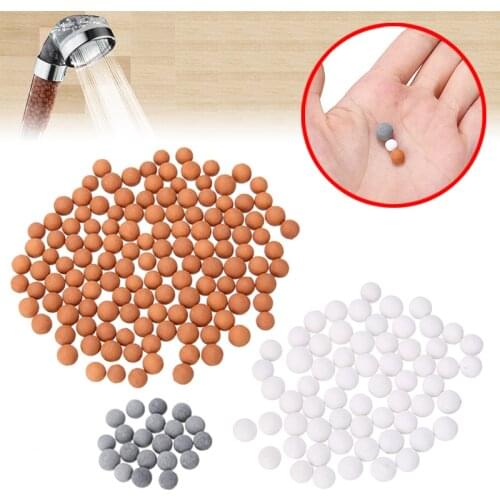 1 Bag Mineral Replacing Bead Negative Ions Ceramic Energy Balls White Red Grey Color Mixed Together For Shower Head Filter
