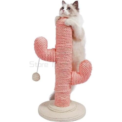 Sisal cactus cat tree cat scratching post vertical cat toys claw column plate pet supplies cat supplies furniture