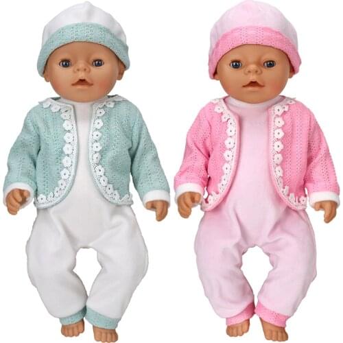 43 Cm Baby New Born Doll Clothes Socks Hat Set For 17 Inch Reborn Baby Doll Outwear Toys Accessories