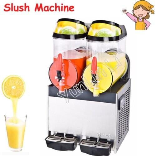 10L Double Tank Beverage Machine Stainless Steel Slush Machine Snow Melting Ice Machine Drinks Dispenser XRJ-10L*2