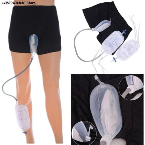 Reusable Male Urinal Bag Urine Bag Silicone Urine Funnel Pee Holder Collector With Catheter For Old Men Feminine Hygiene