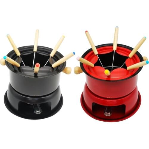 Chocolate Fondue Maker Set Multifunctional Carbon Steel Ice Cream Chocolate Cheese Hot Pot Melting Pot Fondue Furnace