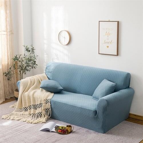1/2/3/4 Seater Plain Solid Color Stretch Sofa Cover Elastic Spandex Couch Slipcover Anti-slip Fully-wrapped Sofa Couch Cover