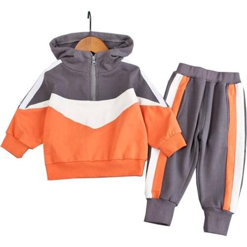 Autumn Kids Baby Set Clothes for Boys Girls Spring Fashion Splicing Cotton Casual Long Sleeve Pant 2Pcs for Children Sports Suit