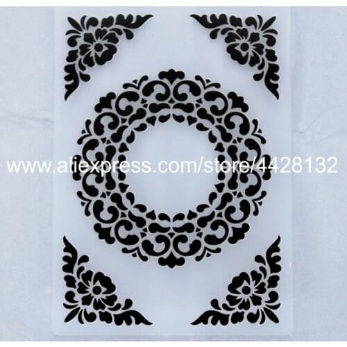 Flowers Wreath Corner Plastic Embossing Folder For Scrapbook DIY Album Card Tool Plastic Template 10.4x14.6cm 9081653