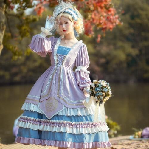 Greek mythology Victorian Dress Women Costume Vintage Long Sleeve Square Collar Lolita Dresses Cosplay Loli Cos gothic lolita
