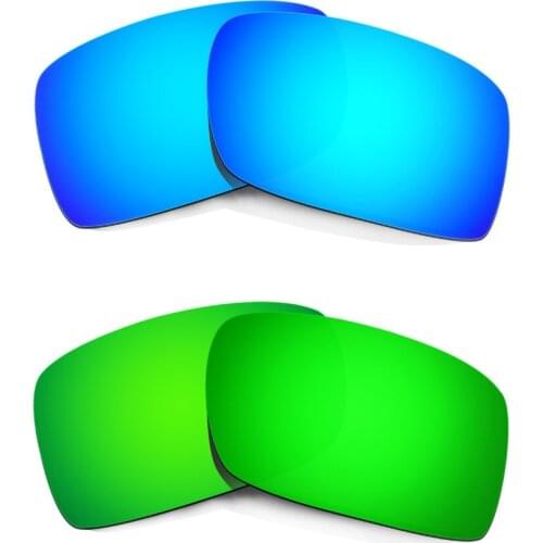 HKUCO For Gascan Sunglasses Polarized Replacement Lenses Blue/Green 2 Pairs
