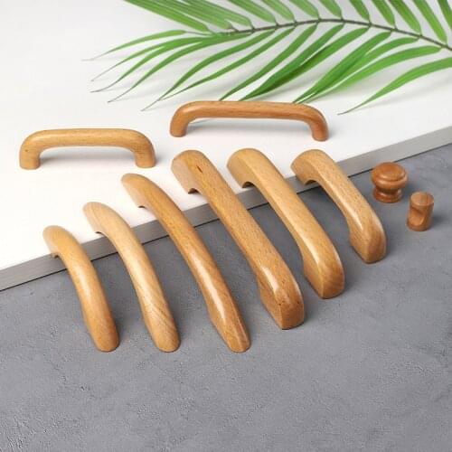 Simple Style Furniture Solid Wood Handles Home Cupboard Pulls Bedside Table Drawer Knobs Furniture Hardware Accessories