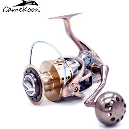 CAMEKOON All Metal Spinning Fishing Reel 12+1 Ball Bearings 35KG Carbon Fiber Drag Powerful Saltwater Fishing Reel