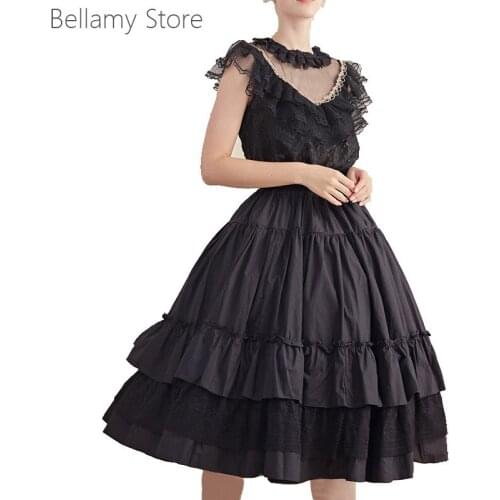 Lolita Dress Lace Chiffon hollow sleeve retro everyday big skirt suit top + big skirt lace skirt