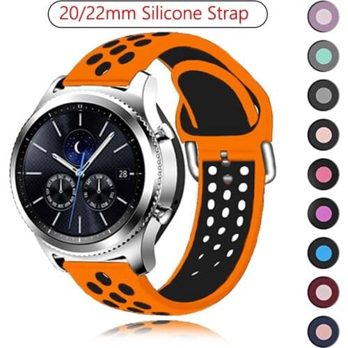20 22mm For Samsung Galaxy Watch Active 2 40mm 44mm Active2 Silicone Watchband Wrist Straps Bracelet Galaxy Watch3 41 45 42 46mm