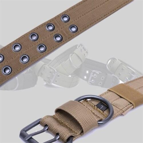 Five Gear Adjustment Pin Buckle Dog Collar Tactical Dog Training Vest Pet Collar With Patch Suitable For Large Dog Training