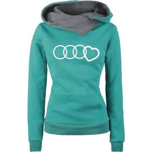 Women Heart Printed Hoodie Sweatshirt 2019 New Autumn Winter Streetwear Hip Hop Womens Hoodies Black Gray Green Light Blue