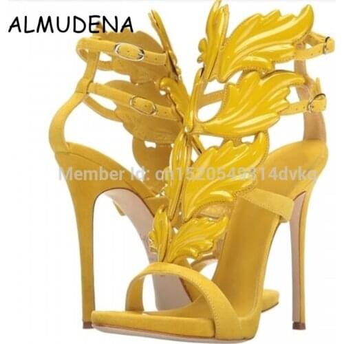 New Fashion Thin High Heels T-Strap Shoes Woman Patent Leather Sexy Hollow Thong Sandals Shoes Women Angel Wings Sandals Pumps