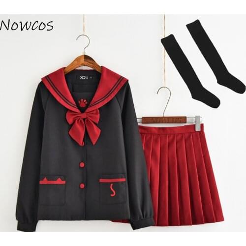 Anime Japanese Style JK Uniform Soft Girl Sailor Suit College Girl Student School Uniform Cosplay Costumes Cute Bear Claw