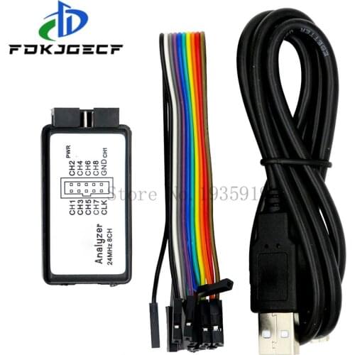 USB Logic Analyzer 24M 8CH Microcontroller ARM FPGA Debug Tool 24MHz, 16MHz, 12MHz, 8MHz, 4MHz, 2MHz