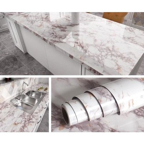 Waterproof Oil-proof Marble Wallpaper Contact Paper Wall Stickers PVC Self Adhesive Bathroom Kitchen Countertop Home Improvement