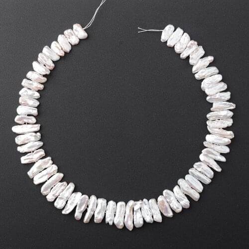 Womens 7x20mm Cream Biwa Freshwater pearls beads