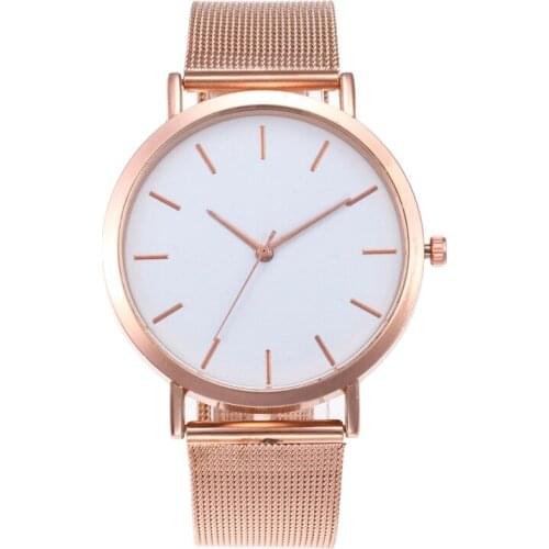 CAW012 Women Ladies Stainless Steel Mesh Band Wrist Watch Girl Fashion Wedding Quartz Clock Fashion Wrist Watch