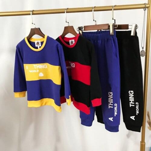 1 Set Kids Boy Girls Animal Match Color Pullover Hoodie Tops Sweatershirt Jacket and Pants Hip Hop Style Children Clothes