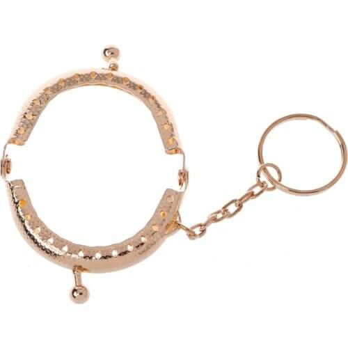 1PC Coin Purse Bag Arch Frame Kiss Clasp Lock With Key Ring DIY Craft 5cm Y5JD