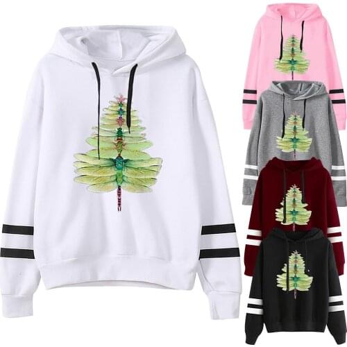 1PCS Autumn Winter Womens Long Sleeve Hoodie Tree Print Comfortable Thermal Windproof Sweatshirt Hooded Pullover Tops Blouse