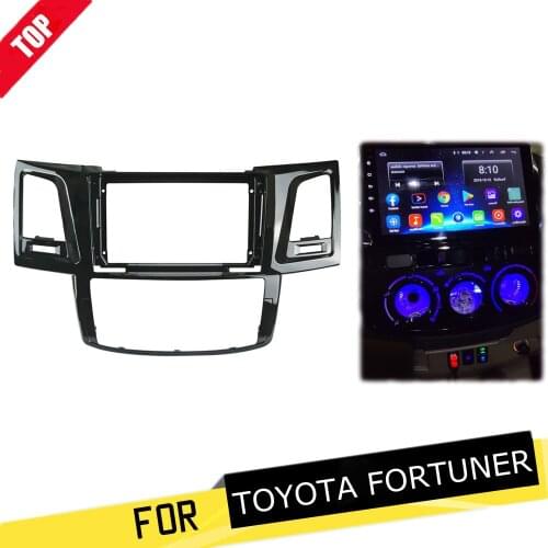 2din Car DVD Frame Audio Fitting Adaptor Dash Trim Kits Facia Panel 9" for Toyota Hilux Fortuner 2008-14 Double Din Radio Player